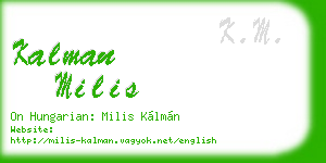 kalman milis business card